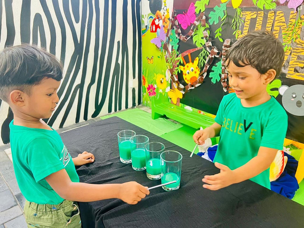 Twinkle Stars AMI Montessori Panadura, Montessori Sri Lanka, Nursery Pre school Panadura Sri Lanka, Green Day in Montessori, nursery and Kindergarten activities, A.M.I. montessori in sri lanka, Early Learning and child care centre
