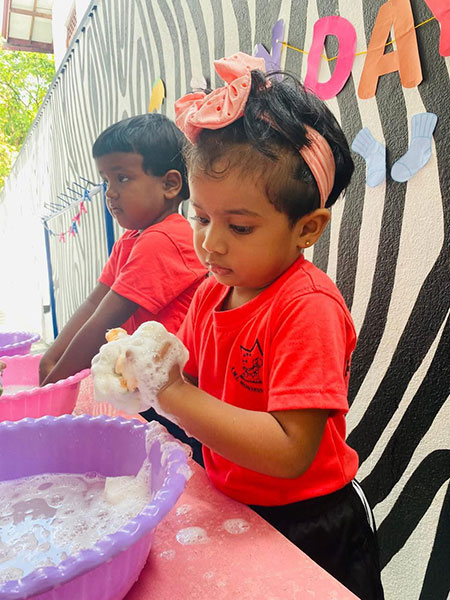 Twinkle Stars AMI Montessori Panadura, Montessori Sri Lanka, Nursery Pre school Panadura Sri Lanka, Laundry Day in Montessori, nursery and Kindergarten activities, A.M.I. montessori in sri lanka, Early Learning and child care centre