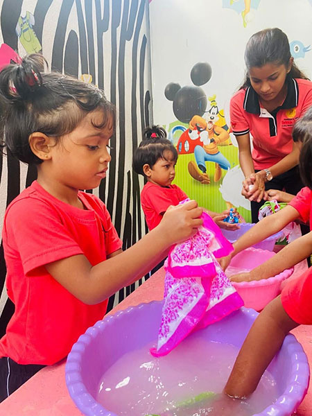 Twinkle Stars AMI Montessori Panadura, Montessori Sri Lanka, Nursery Pre school Panadura Sri Lanka, Laundry Day in Montessori, nursery and Kindergarten activities, A.M.I. montessori in sri lanka, Early Learning and child care centre