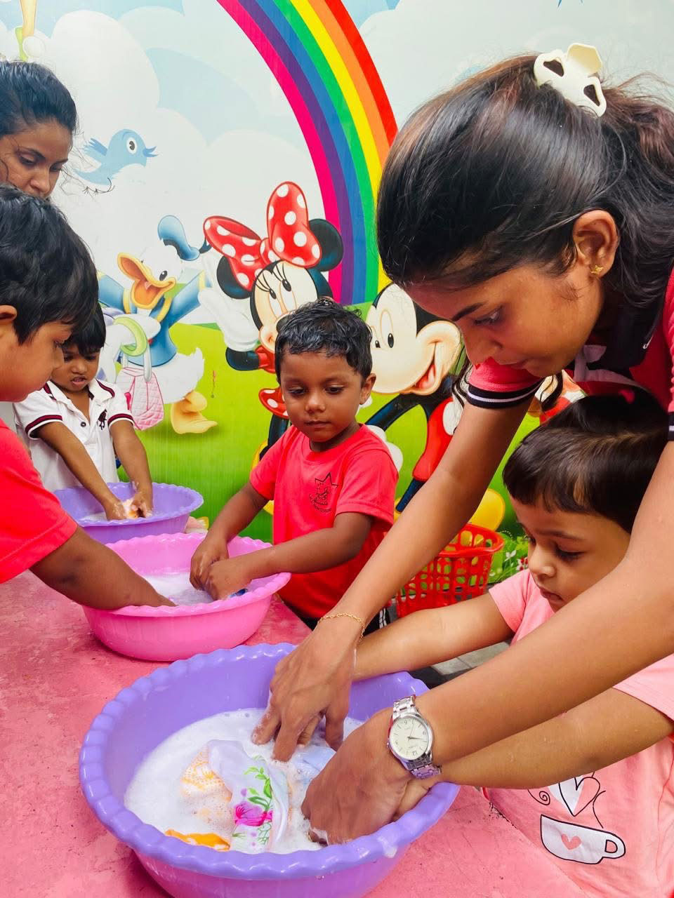 Twinkle Stars AMI Montessori Panadura, Montessori Sri Lanka, Nursery Pre school Panadura Sri Lanka, Laundry Day in Montessori, nursery and Kindergarten activities, A.M.I. montessori in sri lanka, Early Learning and child care centre