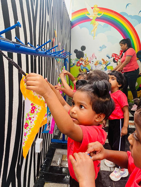 Twinkle Stars AMI Montessori Panadura, Montessori Sri Lanka, Nursery Pre school Panadura Sri Lanka, Laundry Day in Montessori, nursery and Kindergarten activities, A.M.I. montessori in sri lanka, Early Learning and child care centre