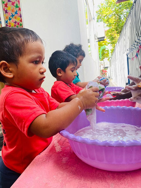 Twinkle Stars AMI Montessori Panadura, Montessori Sri Lanka, Nursery Pre school Panadura Sri Lanka, Laundry Day in Montessori, nursery and Kindergarten activities, A.M.I. montessori in sri lanka, Early Learning and child care centre