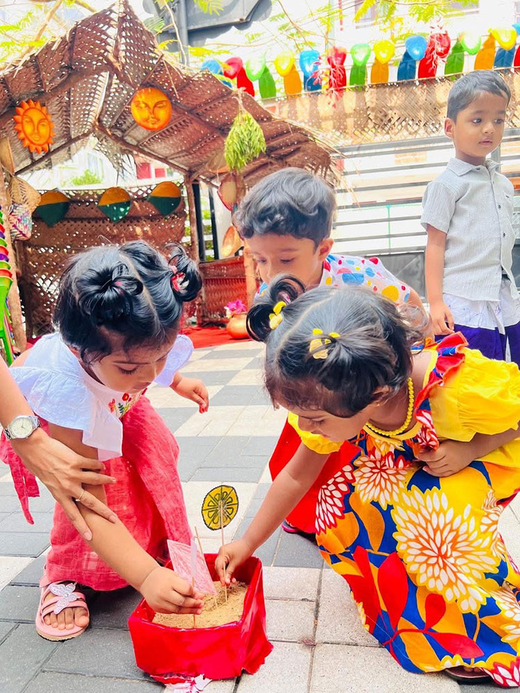 Twinkle Stars AMI Montessori Panadura, Montessori Sri Lanka, Nursery Pre school Panadura Sri Lanka, Sinhala & Tamil Avurudu festival in Montessori, nursery and Kindergarten activities, A.M.I. montessori in sri lanka, Early Learning and child care centre