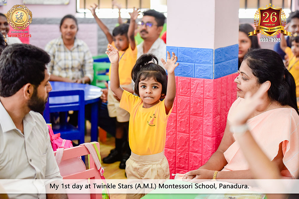 Twinkle Stars AMI Montessori Panadura, Montessori Sri Lanka, Nursery Pre school Panadura Sri Lanka, First Day in Montessori, nursery and Kindergarten activities, A.M.I. montessori in sri lanka, Early Learning and child care centre