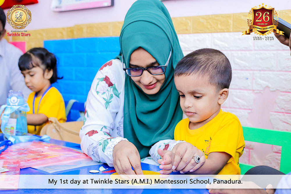 Twinkle Stars AMI Montessori Panadura, Montessori Sri Lanka, Nursery Pre school Panadura Sri Lanka, First Day in Montessori, nursery and Kindergarten activities, A.M.I. montessori in sri lanka, Early Learning and child care centre