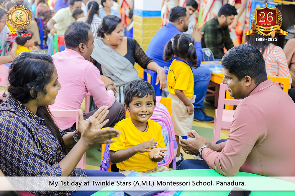 Twinkle Stars AMI Montessori Panadura, Montessori Sri Lanka, Nursery Pre school Panadura Sri Lanka, First Day in Montessori, nursery and Kindergarten activities, A.M.I. montessori in sri lanka, Early Learning and child care centre
